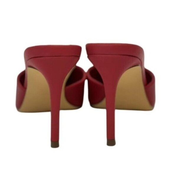 LILIANA / Silla-9 / Red / Pointed-Toe High / Heel Mules / With Silver Metal Bit - Picture 4 of 7